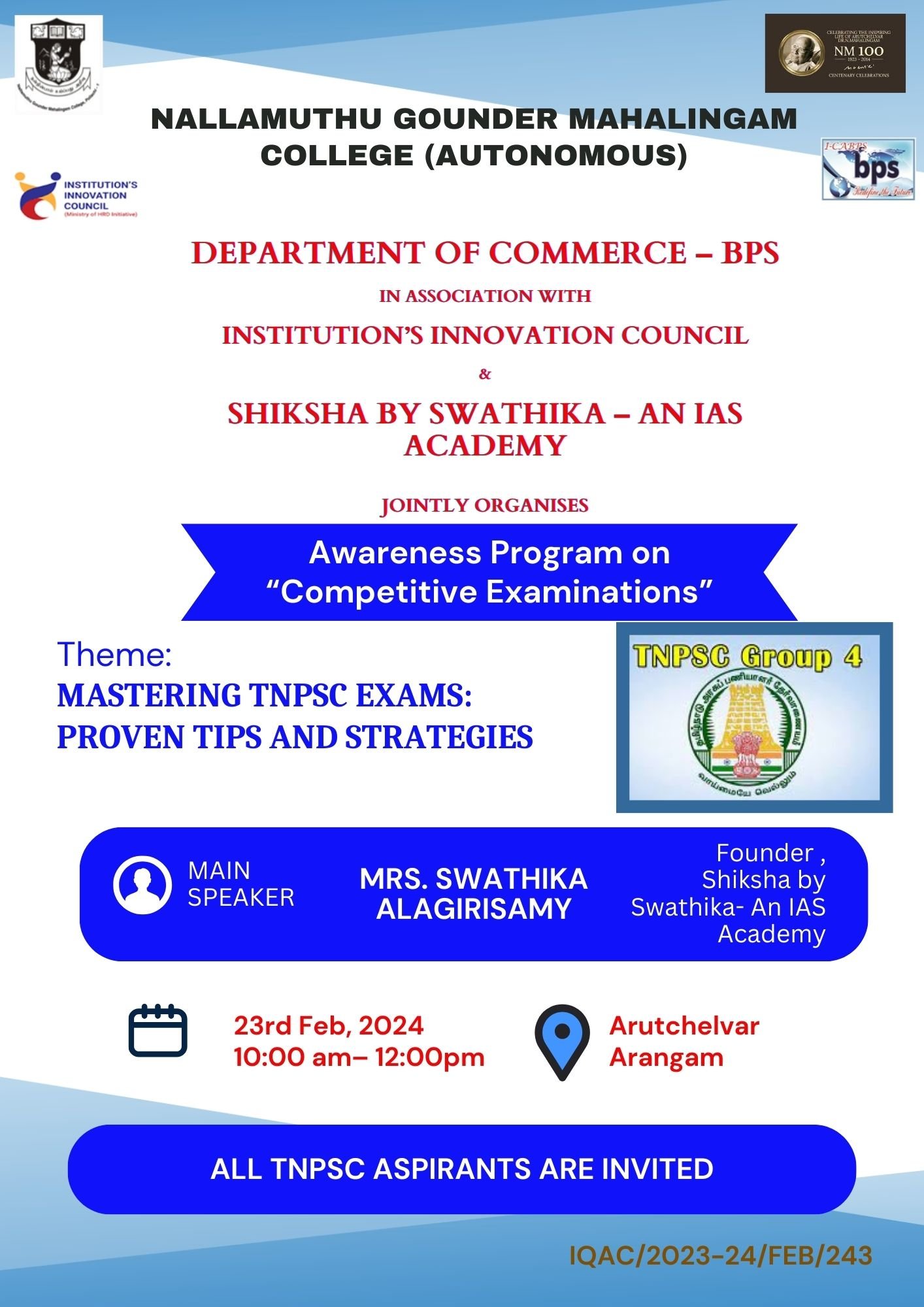 Awareness Program on “Competitive Examinations”