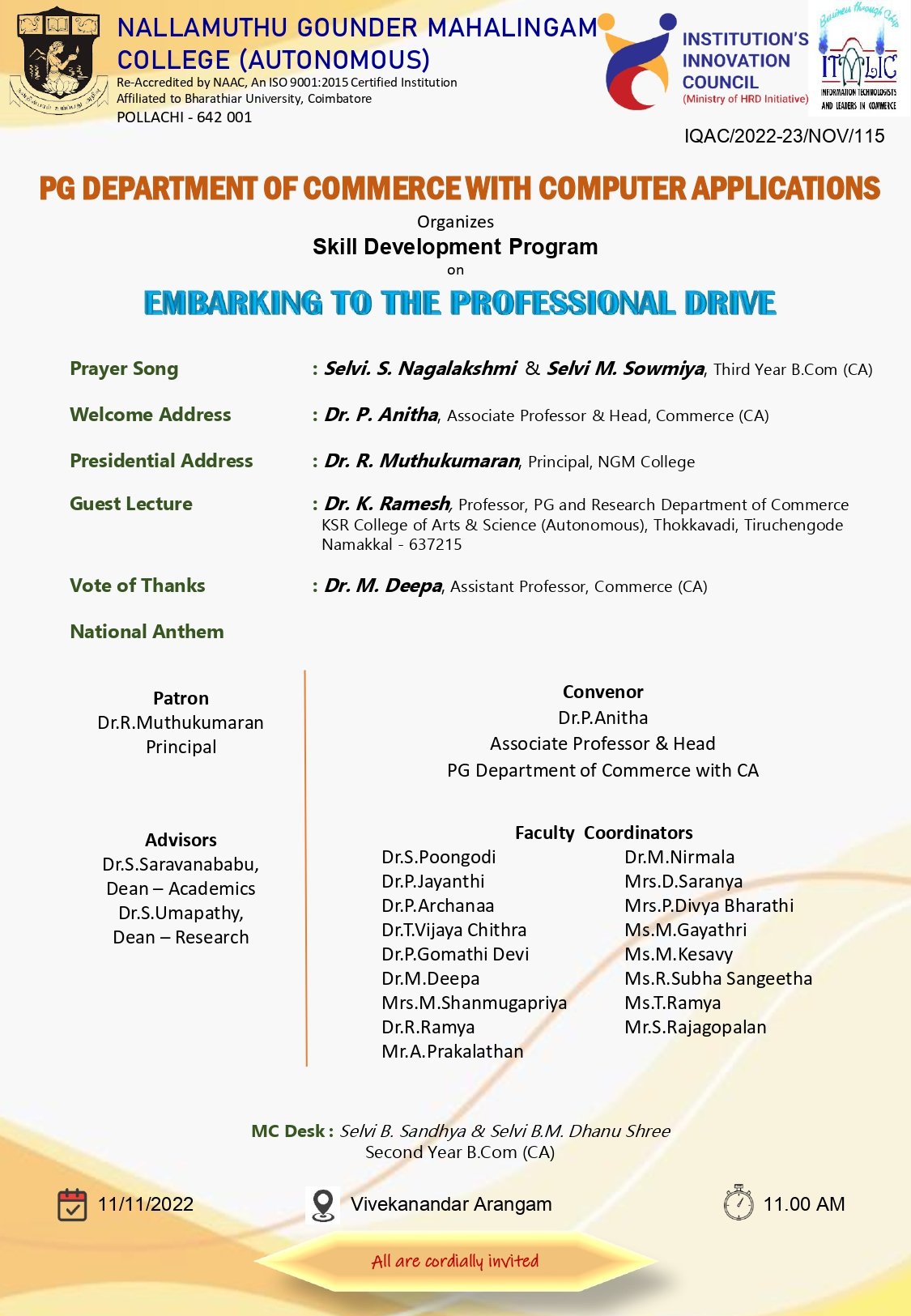 Skill Development Program on Embarking to the Professional Drive