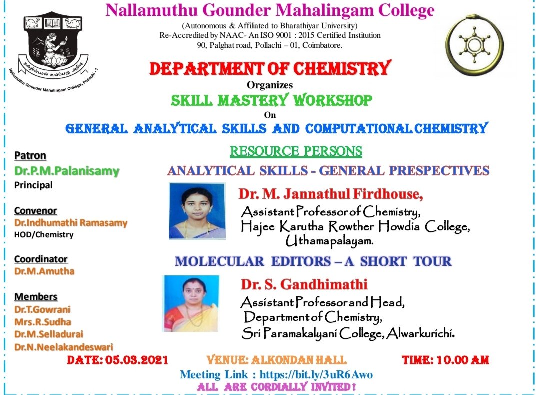 General Analytical Skills And Computational Chemistry