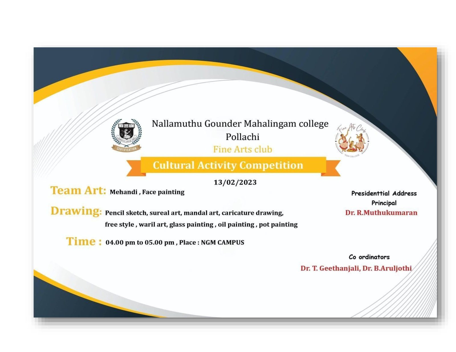 fine arts club/Cultural Competitions