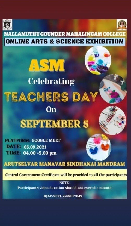 Arutchelvar Sindhanai Mandram/Teachers’ Day Special Exhibition