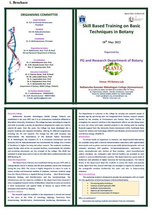 Skill Based Training on Basic Techniques in Botany