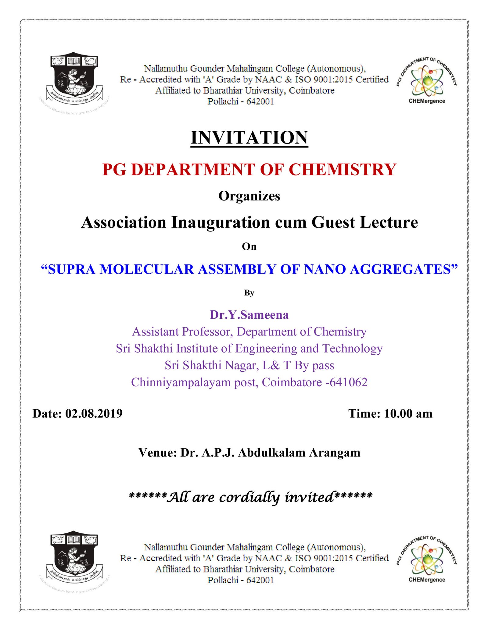 Association Inauguration cum Guest Lecture