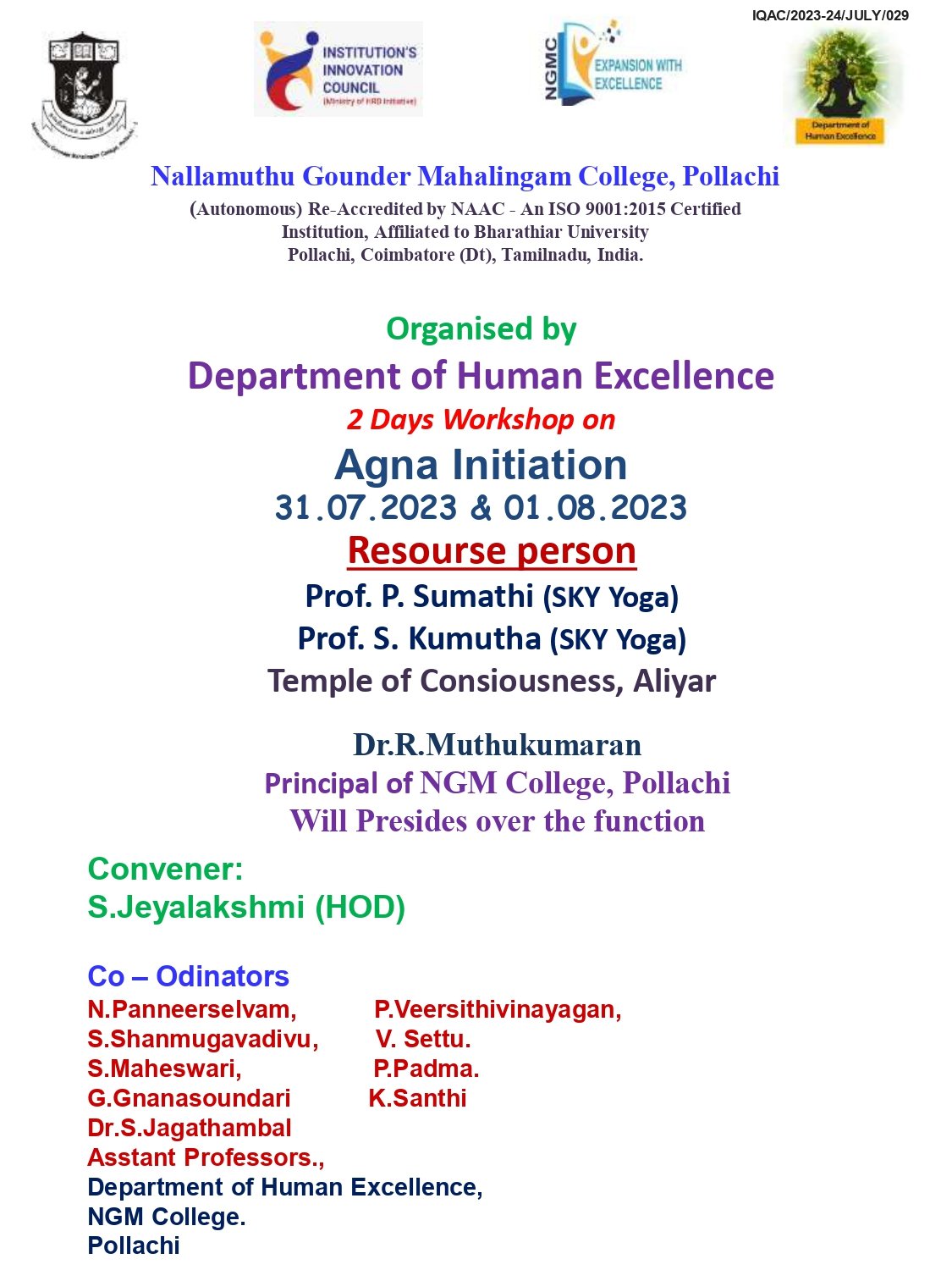 Two Days Workshop for Soft Skills on Agna Initiation