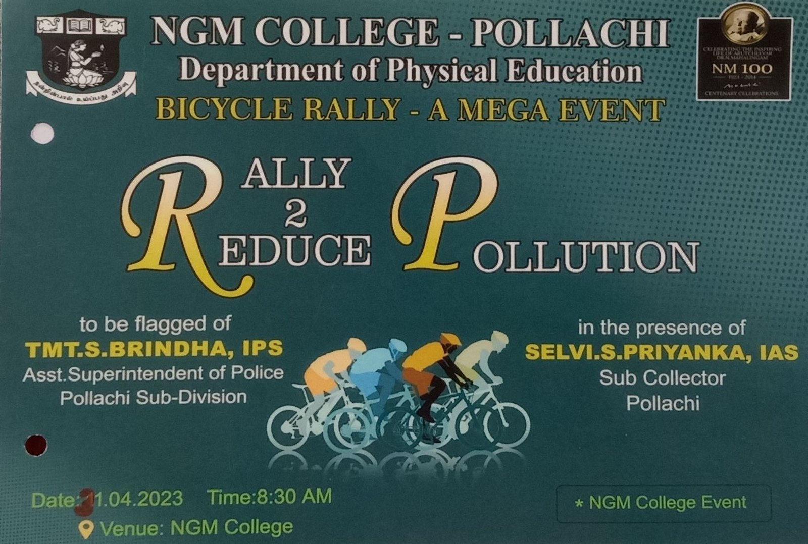 Department of Physical Education-NGM Sports Academy-Bicycle Rally