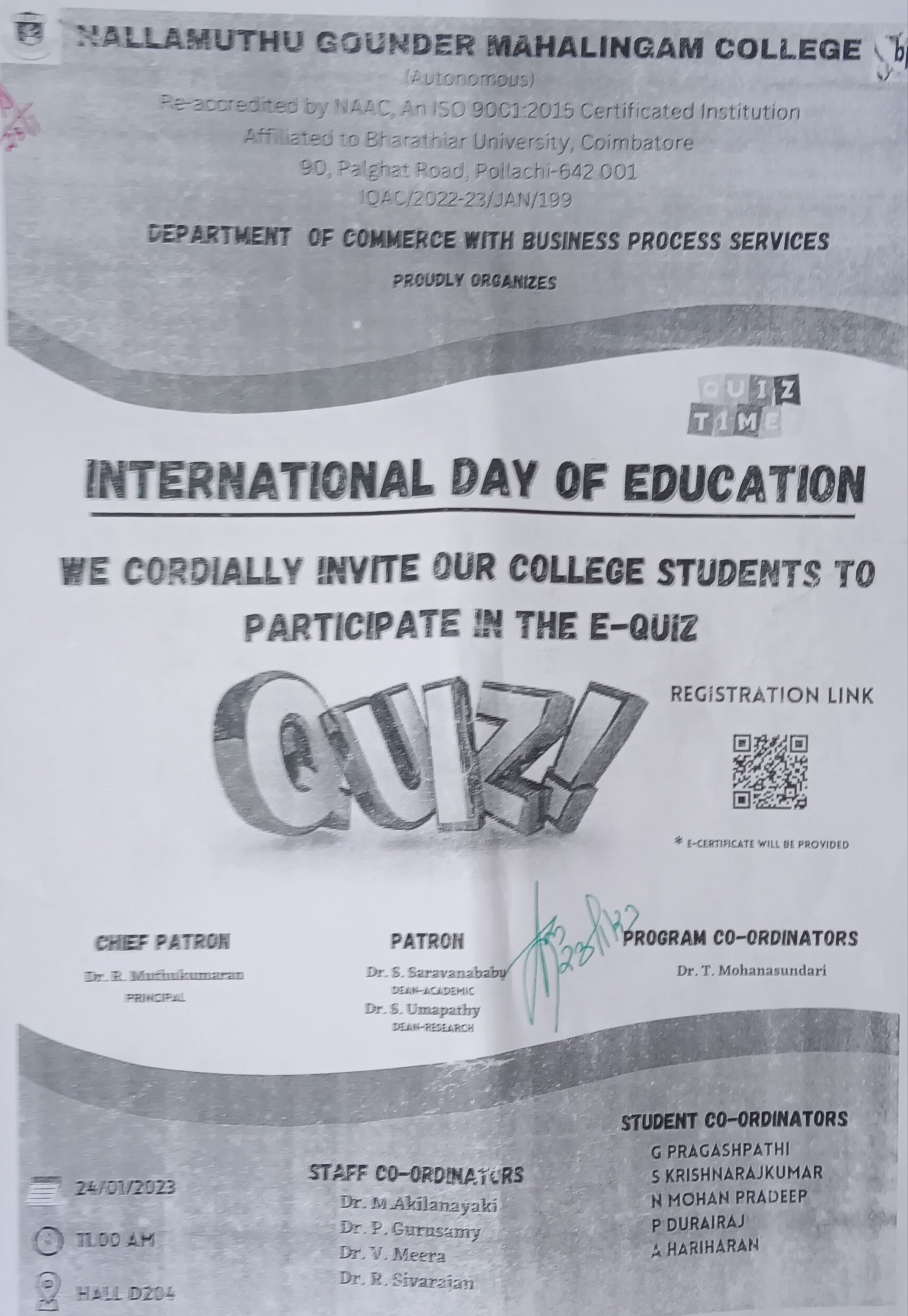 International Day of Education “E – Quiz”