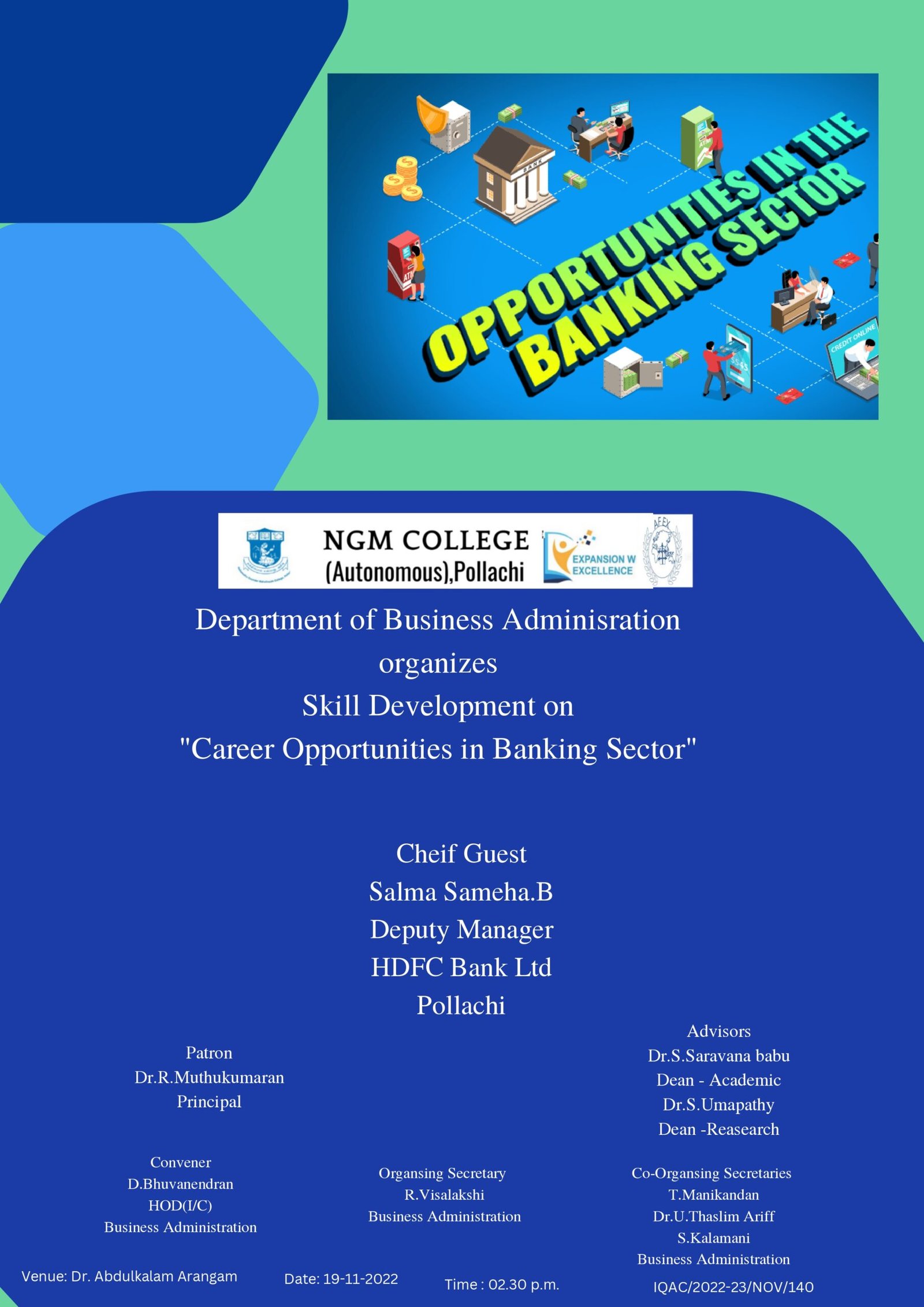 Department of Business Adminisration organizes Skill Development on “Career Opportunities in Banking Sector”