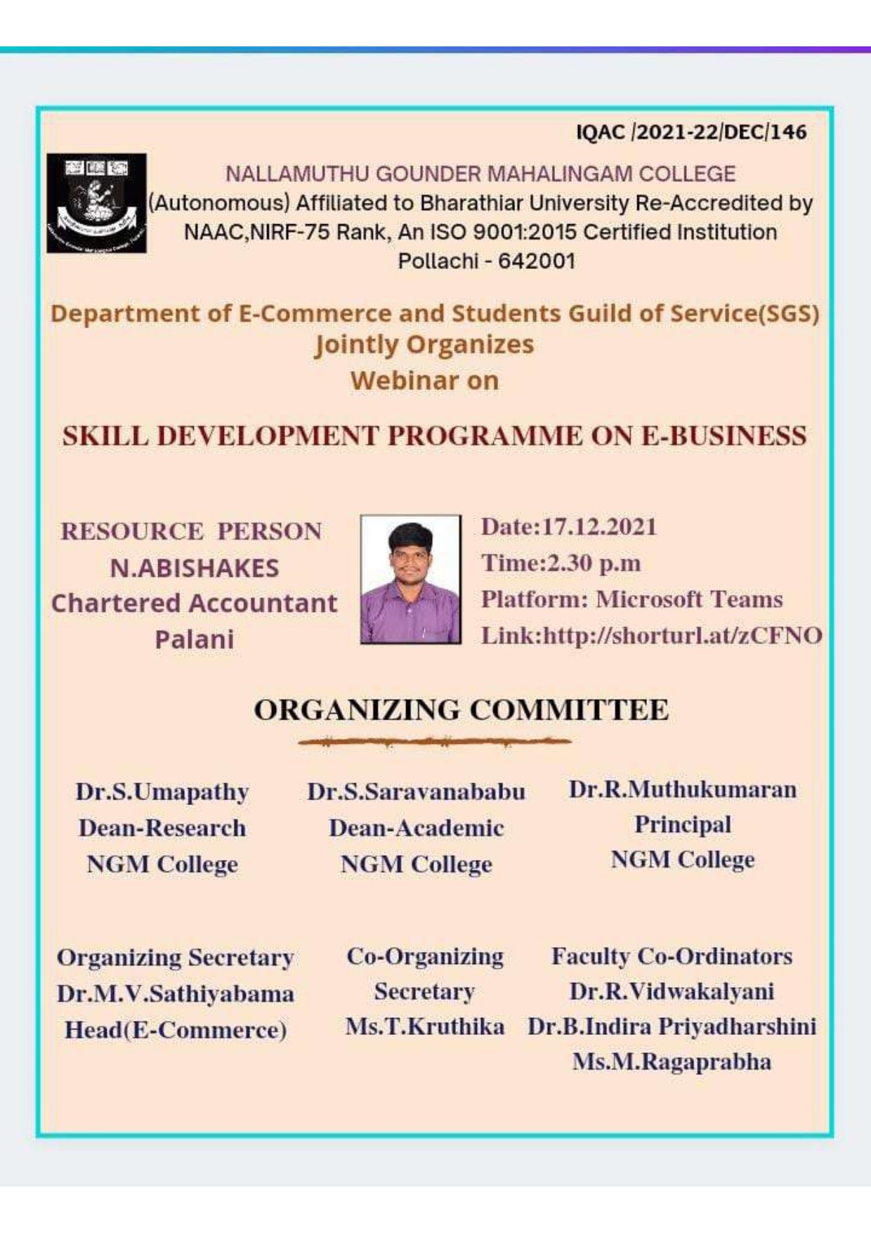 SKILL DEVELOPMENT PROGRAMME ON E-BUSINESS –AN OVERVIEW