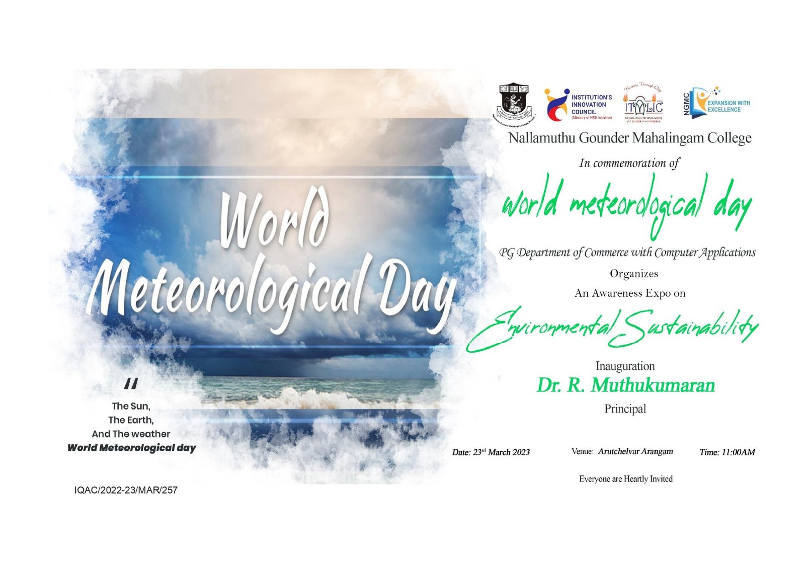 In Commemoration of World Meterological Day An Awareness Expo on Environmental Sustainability