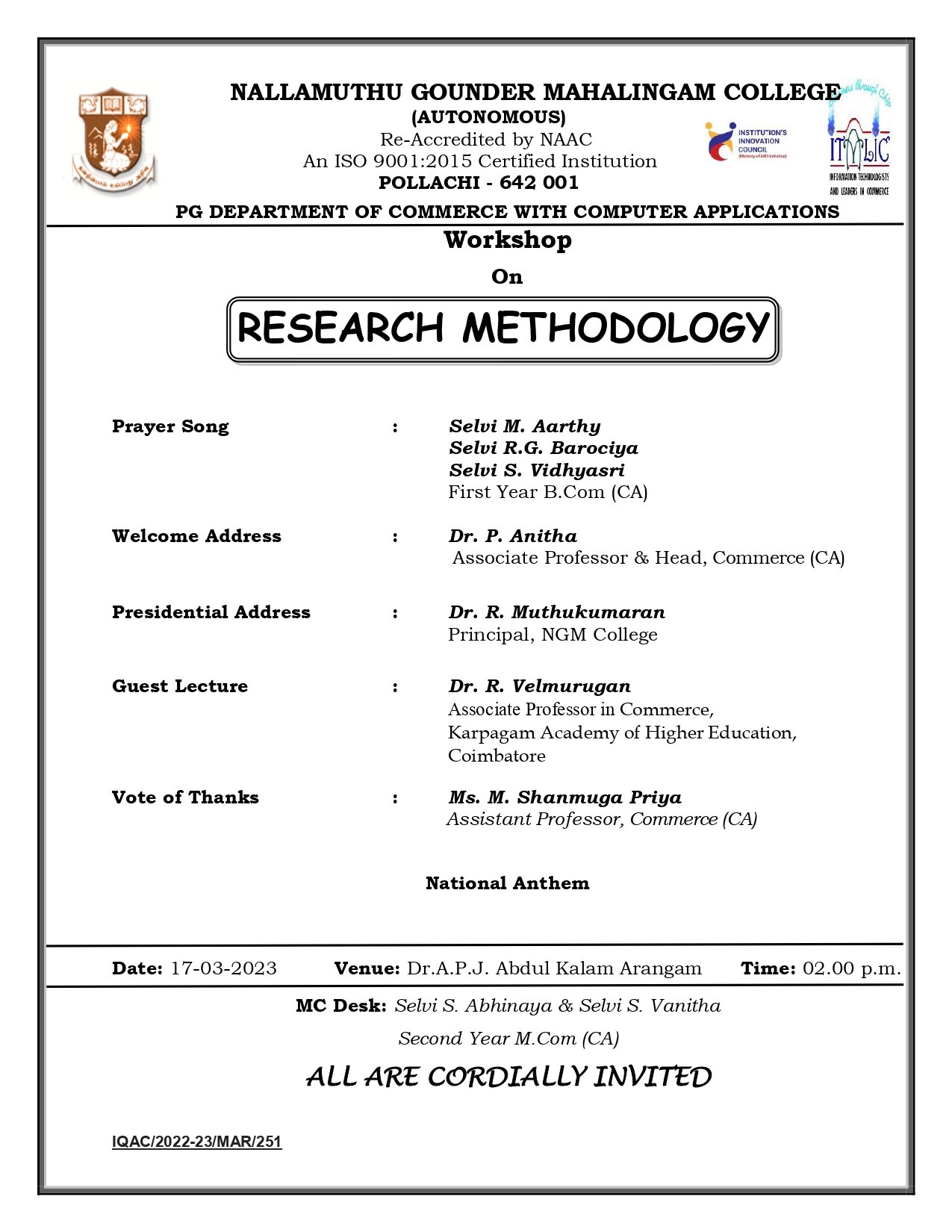 Workshop on Research Methodology