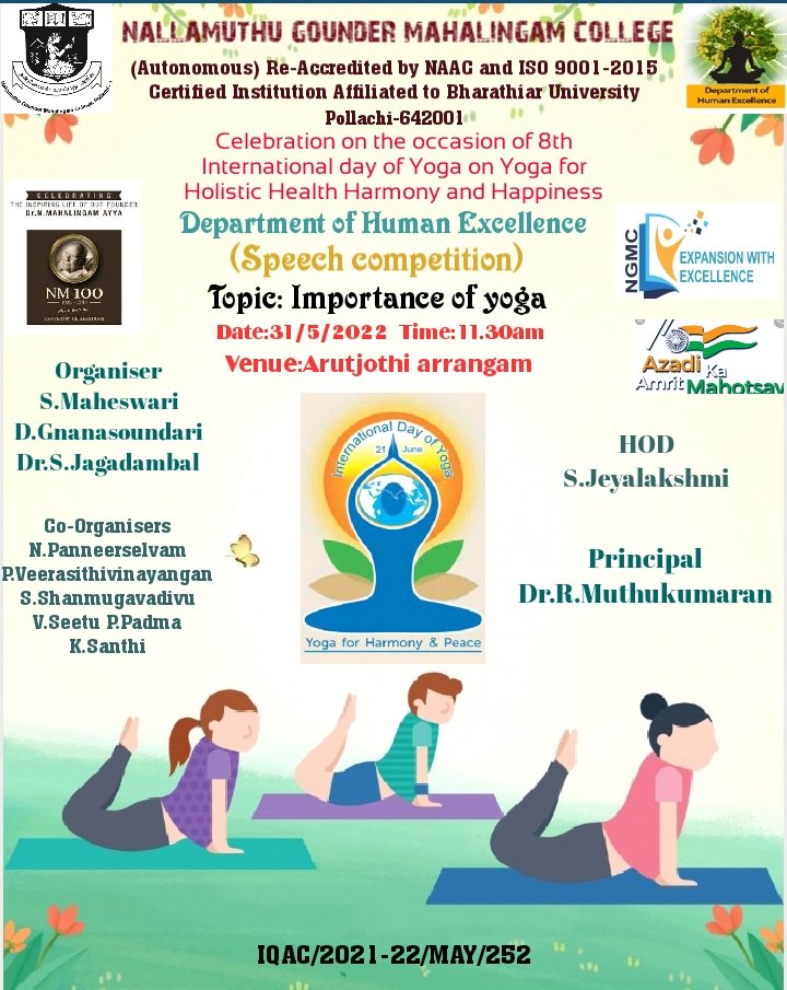 Speech Competition for 8th International Day of Yoga 2022