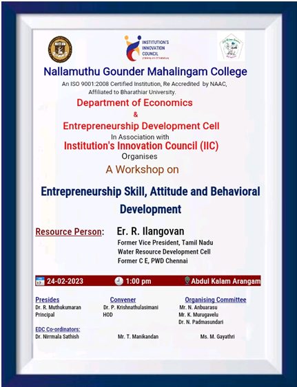 Department of Economics & EDC – Entrepreneurship Skill, Attitude and Behavioral Development