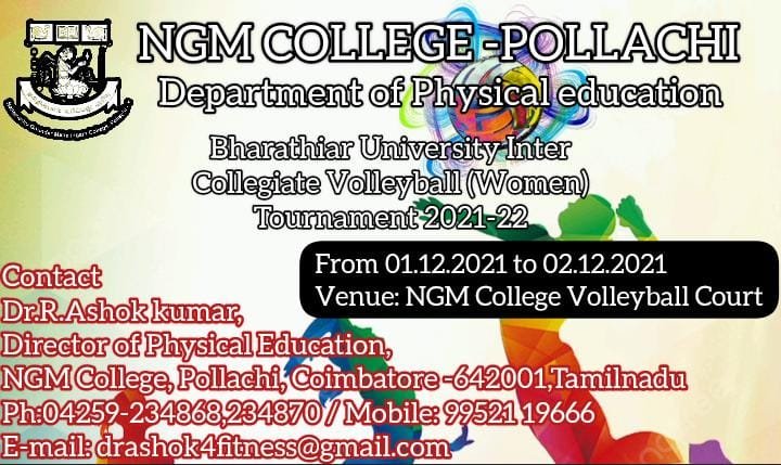 Department of Physical Education-NGM Sports Academy-Bharathiar University Inter Collegiate Tournament