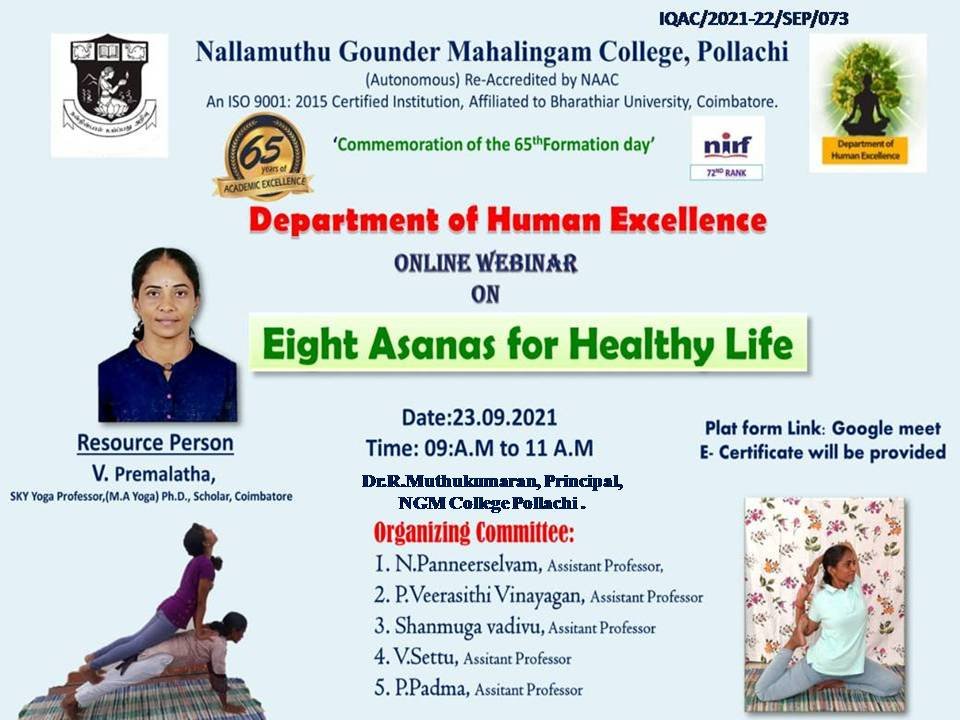 Webinar on Eight Asanas for Healthy Life