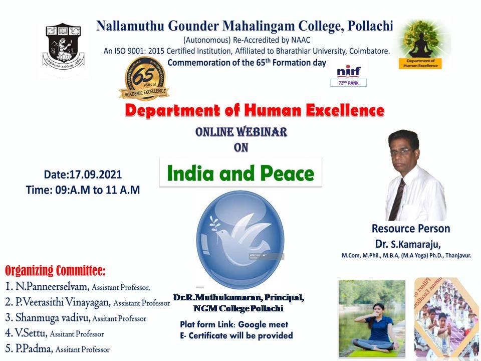 Webinar on India and Peace