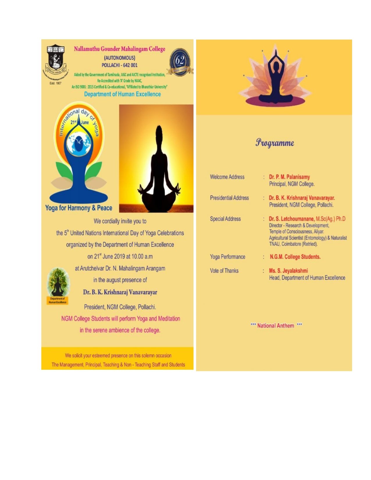 5th International Day of Yoga 2019