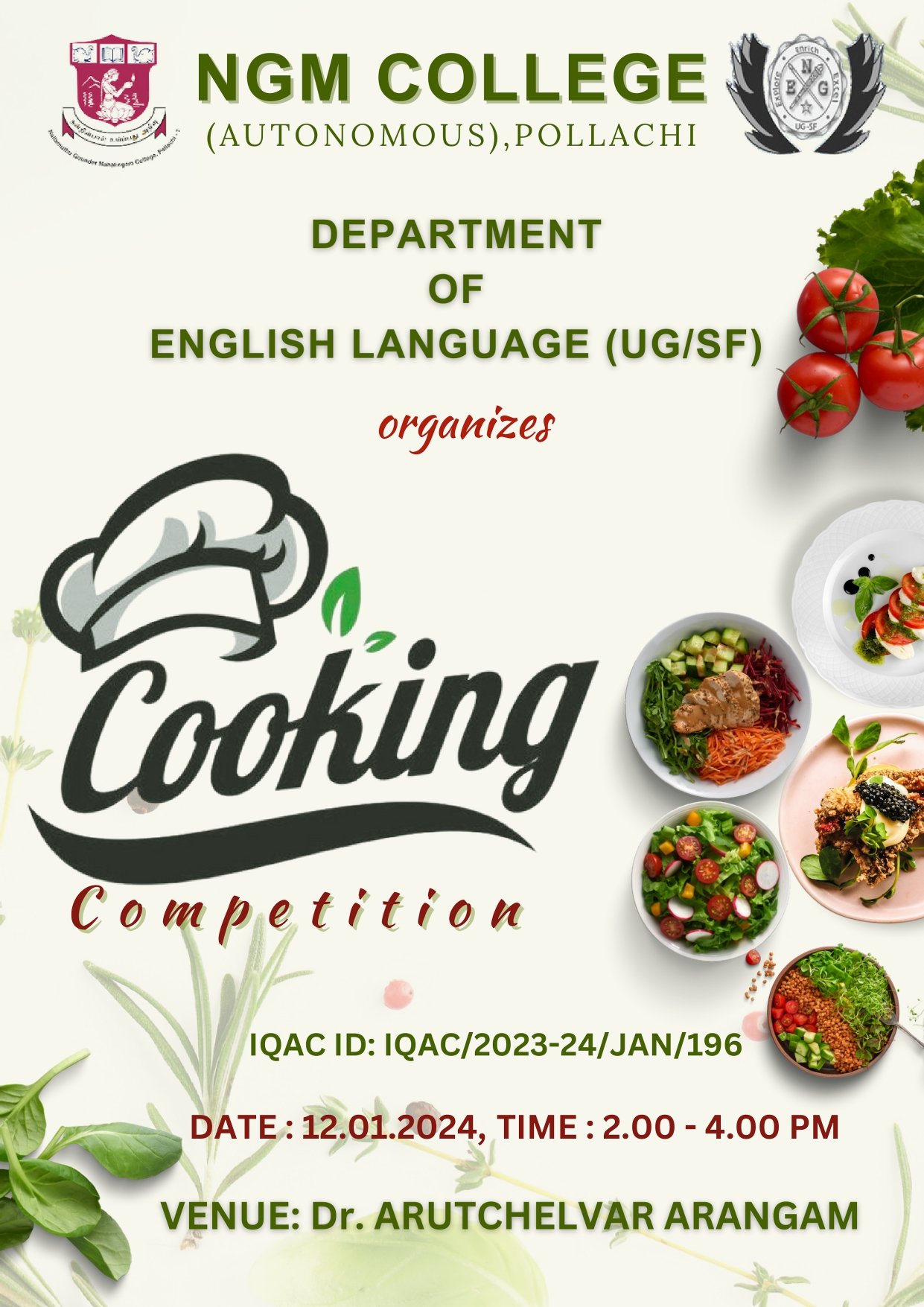 DEPARTMENT OF ENGLISH LANGUAGE-COOKERY COMPETITION