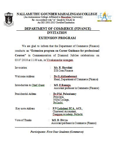 Extension program on Career Guidance for professional Courses