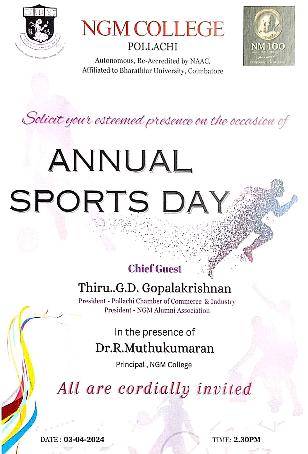 Department of Physical Education-NGM Sports Academy- Sports Day